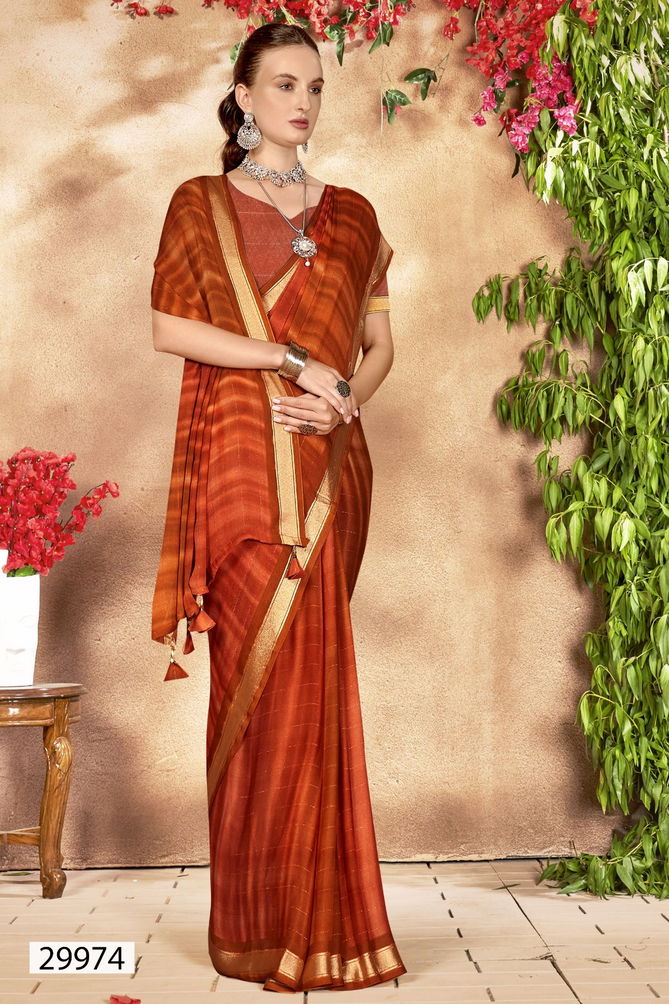 Remi By Vallabhi Solid Moss Chiffon Printed Sarees Suppliers In India